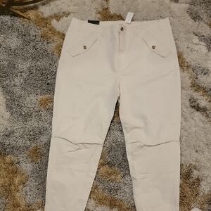 Banana Republic Factory Cream Ankle Pants